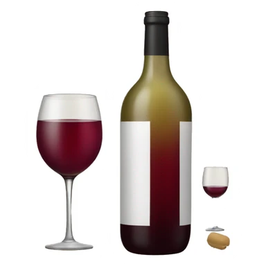 bottle and glass of wine  sticker