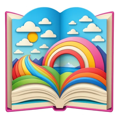a story picture folding book sticker