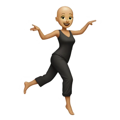 Tan bald woman dancing sticker