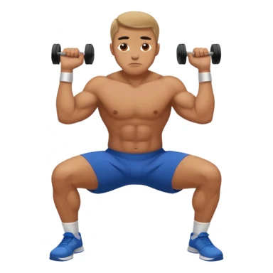 just a man doing a squat without weights sticker