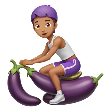 bike riding a eggplant  sticker