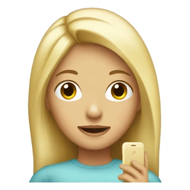blonde girl with cellphone sticker