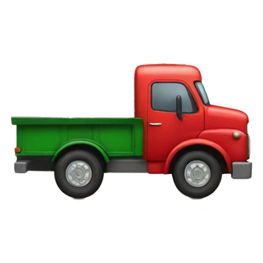 Little red truck hauling a Christmas tree sticker