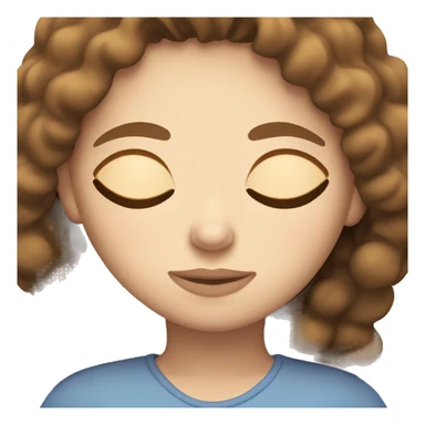 Brown-haired, white-skinned girl sleeping sticker