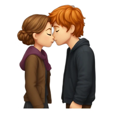 Hermione Granger kissing Ron Weasley sticker
