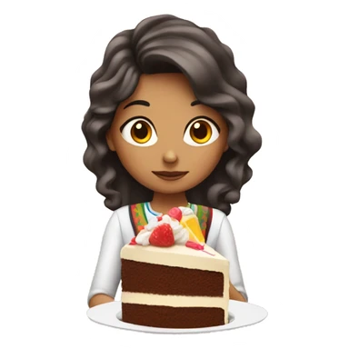 mexican girl eating cake sticker