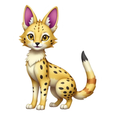 Cute Kawaii Epic Colorful Sergal-Serval-Vernid full body sticker