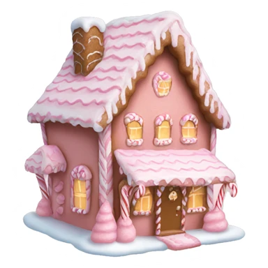 Cosy light pink gingerbread house  sticker