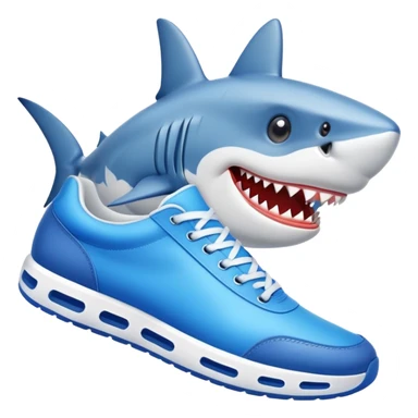 Tiburon con tenis azules sticker