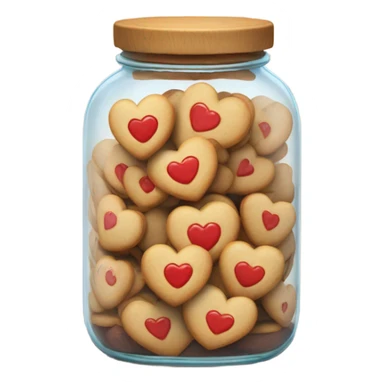 realistic jar with heart shaped cookies sticker