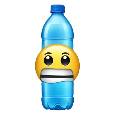 A water bottle making a silly face  sticker