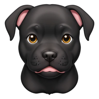 black pitbull dog soft sticker