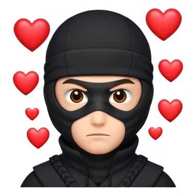 Ninja ojos de corazónes hombre sticker