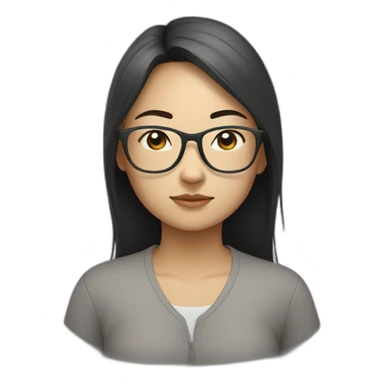 asian girl with glasses meditating sticker