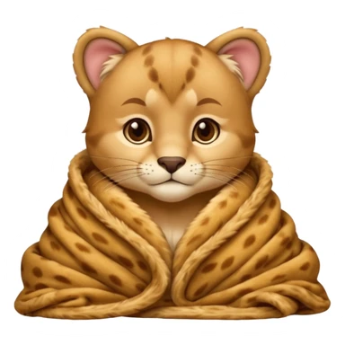 Cozy cougar cub in blanket sticker