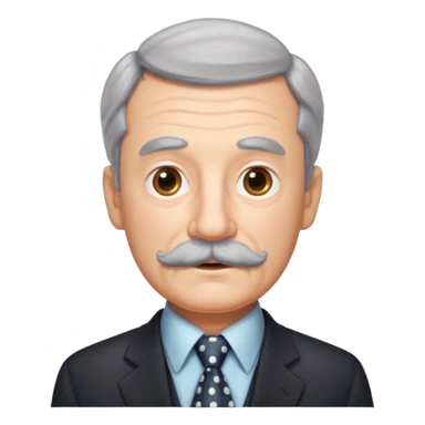 Grandpa with gray mustache & polka-dot tie sticker