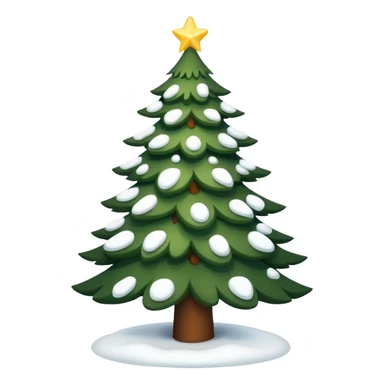 Christmas tree with white lights in nature and snow on top sticker