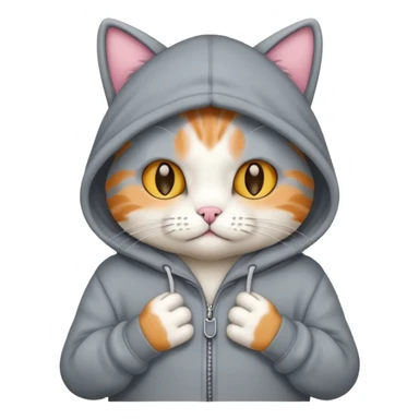 Cat wearing a hoodie sticker