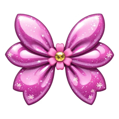 kpop flower bow with glitter sticker