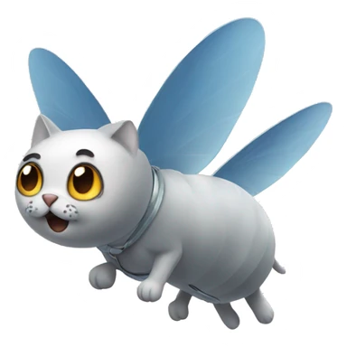 cat fly in the sky sticker