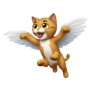 Flying cat sticker