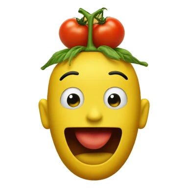 Yellow duch with tomatoes on top of a head sticker