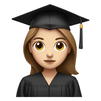 Graduated white girl brown hair sad sticker