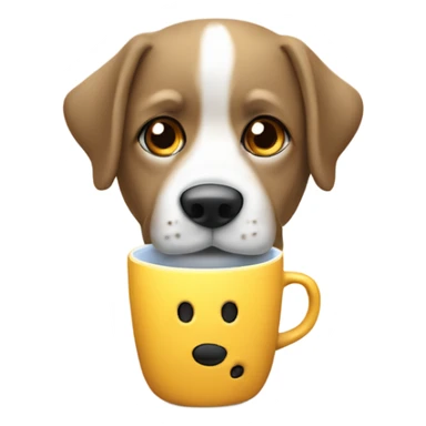 un perro con una taza sticker