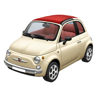 Fiat 500c red top, beige body sticker