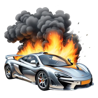 sorayama mclaren car crash fire and smoke explodsion  sticker