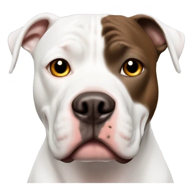 White pitbull with brown spot left eye sticker