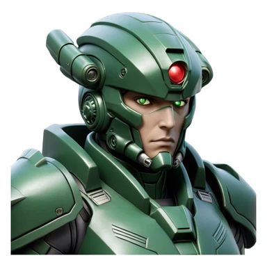 Cinematic Realistic StarCraft Terran Marine Portrait, head tilted epicly and inquisitively, showcasing a commanding presence and battle-hardened spirit. His steely gaze, set against intricately engineered tactical armor in dark green and grey, is rendered with lifelike clarity and dramatic lighting, high shine, epic and awe-inspiring, embodying the futuristic valor of a Terran warrior. sticker