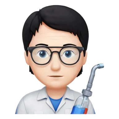 Plumber with black hair, glasses and blue eyes sticker