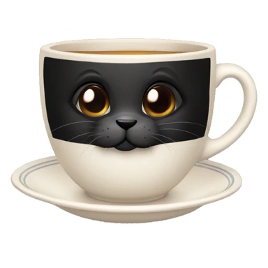 Black rabbit inside teacup sticker