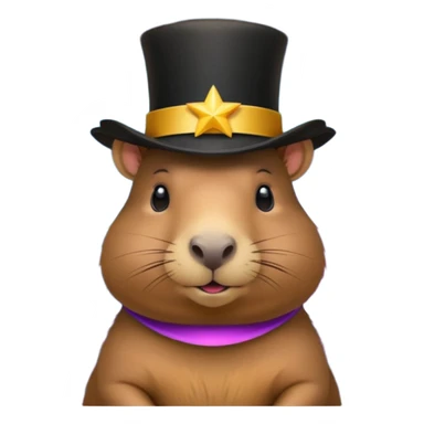 A Galaxy capybara with a tophat sticker
