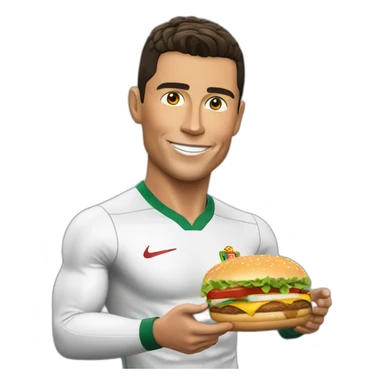 cristiano ronaldo holding a burger sticker