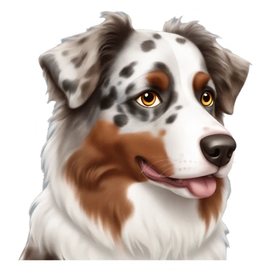 Red merle Australian shepherd with one blue eye and one brown eye sticker