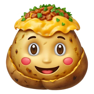 Happy loaded baked potato smiling sticker