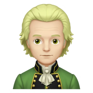 Maximilien Robespierre in a green and yellow gown sticker