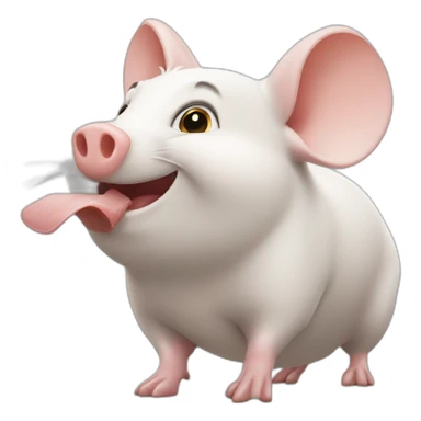 Une souris sur un cochon sticker