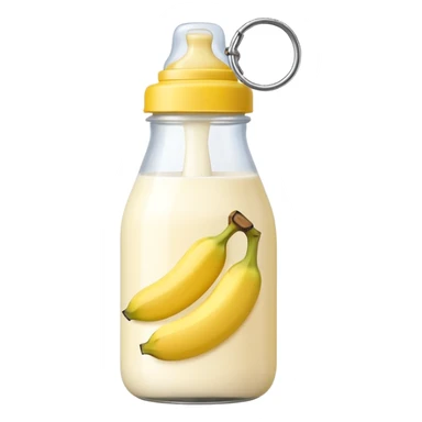 baby Milk bottle with banana tag sticker