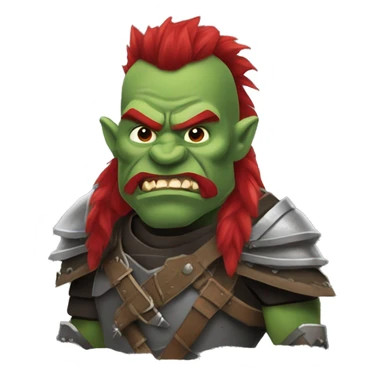 armored orc berserker with red beard & mohican sticker