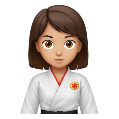 Karate Brunette girl whit brown or black belt sticker