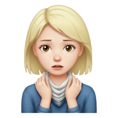 A girl choking herself sticker