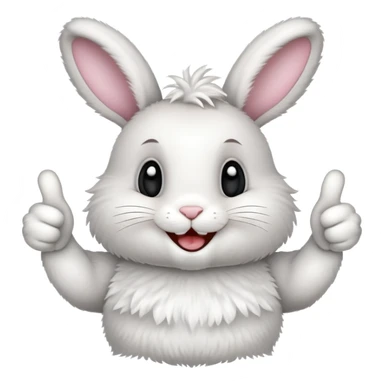 Double thumbs up thankful smiley face bunny sticker