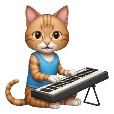 rockstar cat who plays keybord sticker