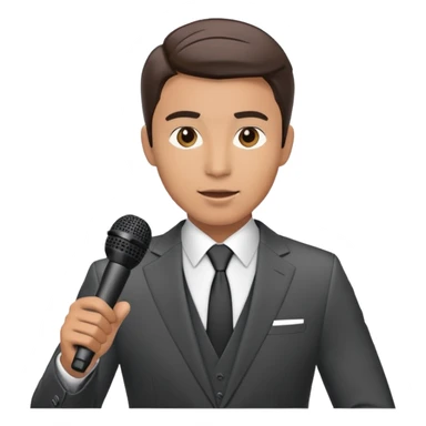 Vavinews Man, news reporter with microphone and suit sticker