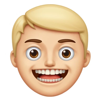 Regular emoji style twitching eye and chattering his teeth sticker