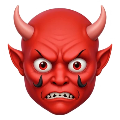 Creppy devil with raised eyebrows and shushing sticker