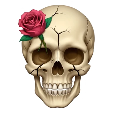 wilted rose emoji but with a skull as the rose sticker